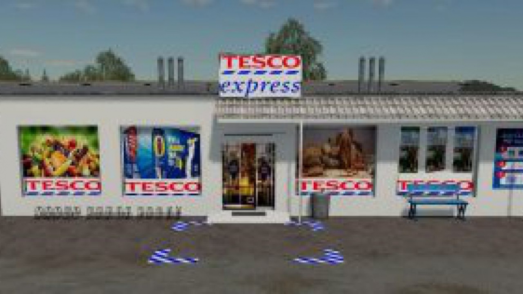 FS19 Tesco Express Milk & Eggs Selling Point V1.1