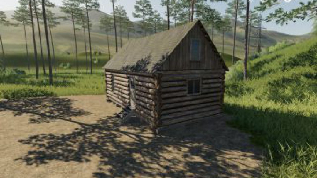 FS19 Placeable Log Cabin with sleep trigger v1.0