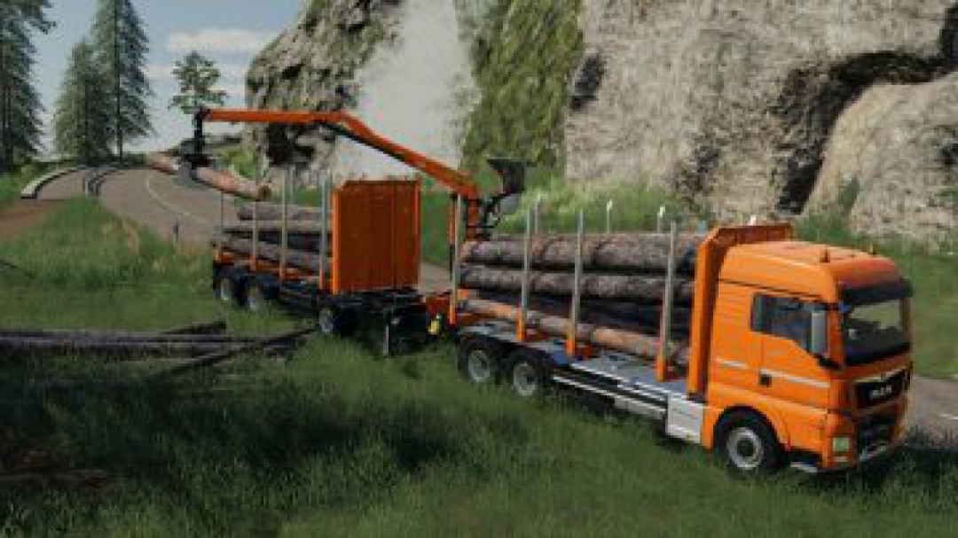 FS19 FLIEGL TIMBER WOOD TRAILER V1.0.0.1