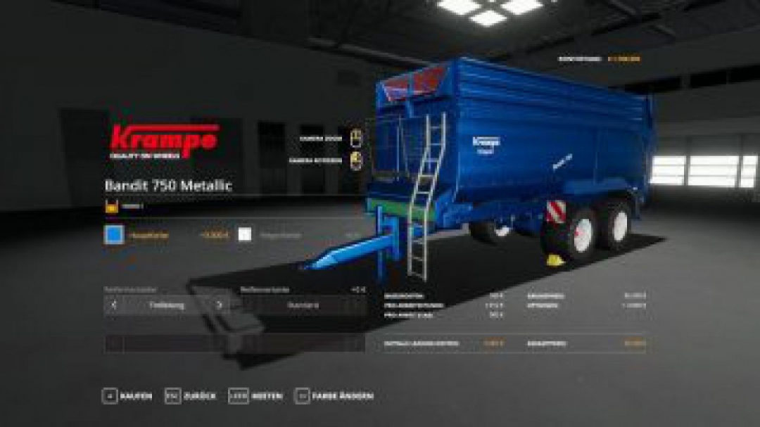 FS19 KRAMPE BANDIT 750 – METALLICEDIT 100000 LITERS V1.0