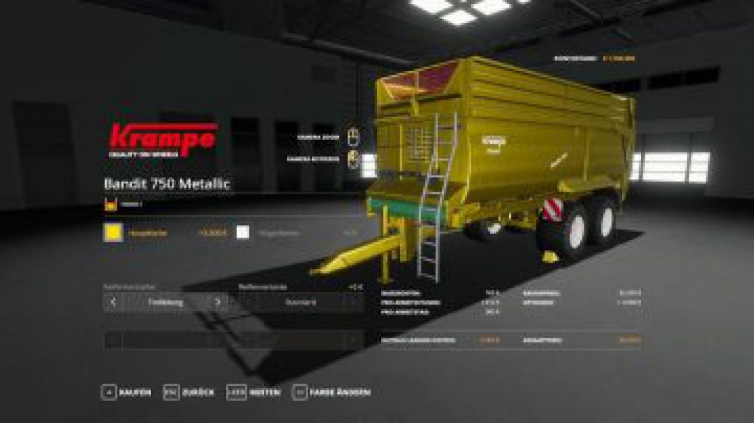 FS19 KRAMPE BANDIT 750 – METALLICEDIT 100000 LITERS V1.0