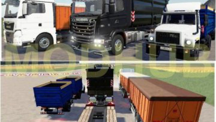 Trending mods today: FS19 Pack dump trucks with trailers v1.0