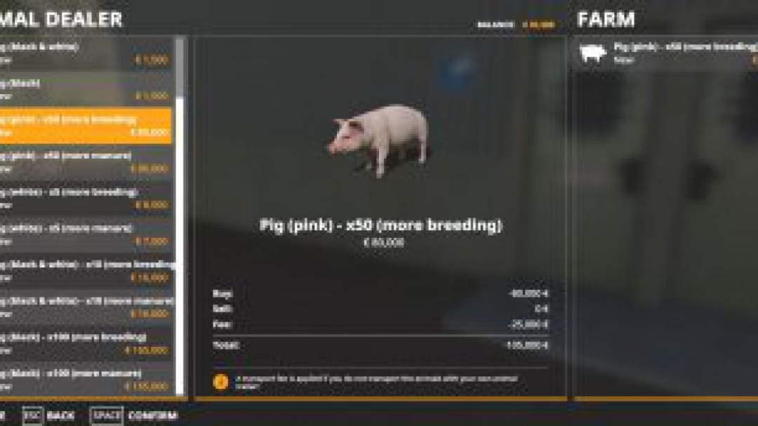 FS19 Animal Species – Pig Pack v1.0