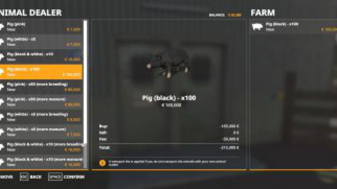 FS19 Animal Species – Pig Pack v1.0