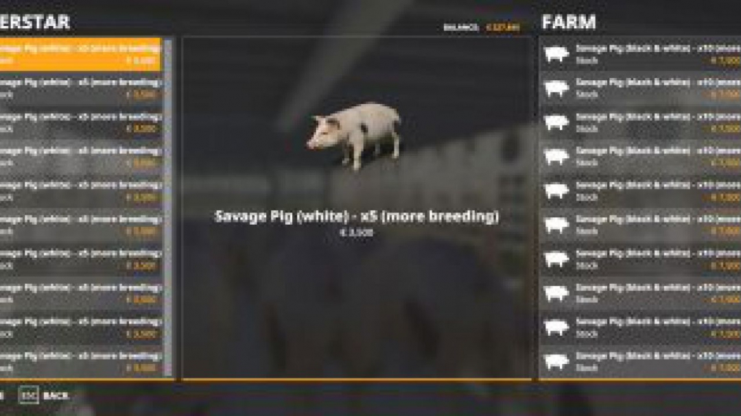 FS19 Animal Species – Savage Pig Pack v1.1