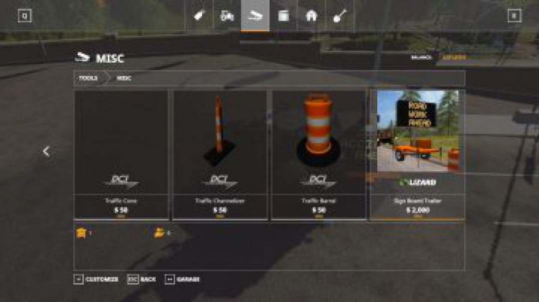 FS19 Accident ahead sign beta