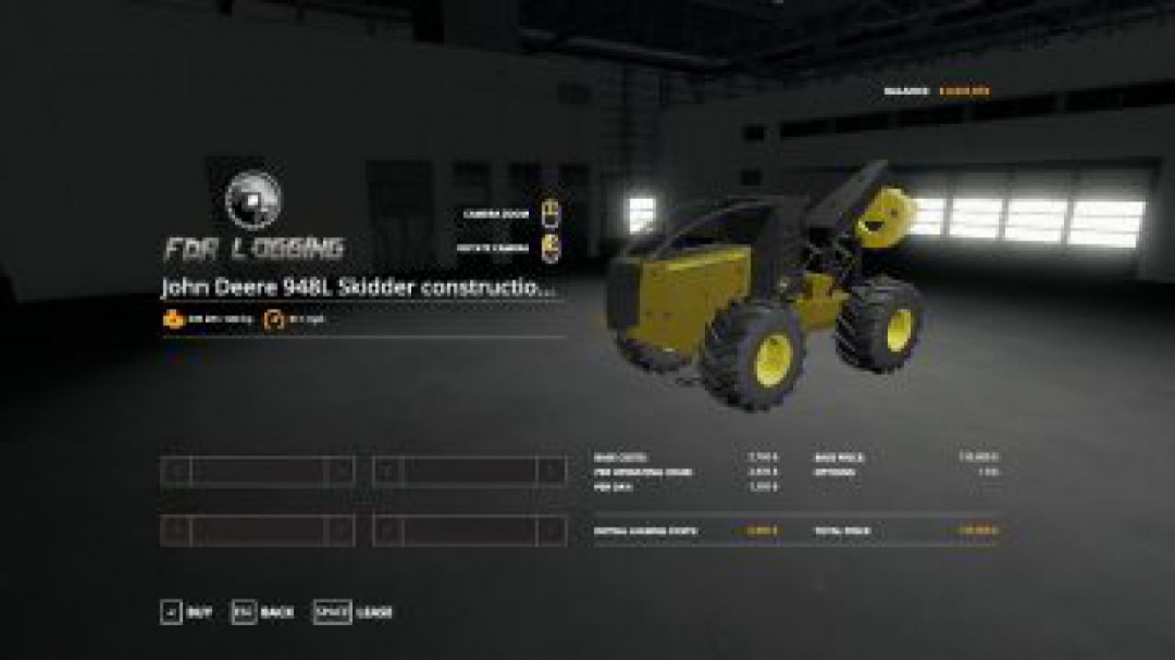 FS19 John Deere construction yellow skidder v1.0