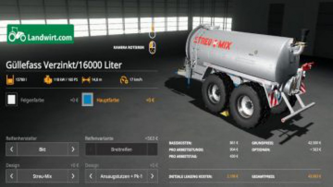 FS19 Liquid manure set galvanized with impact head distributor v1.0