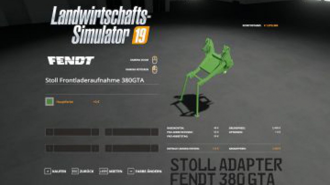 FS19 Stoll FL Adapter for Fendt F 380 GTA v1.0