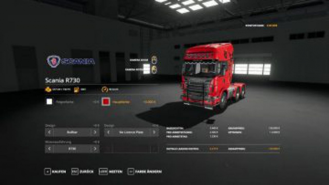 FS19 Scania R730 Semi 3 achser