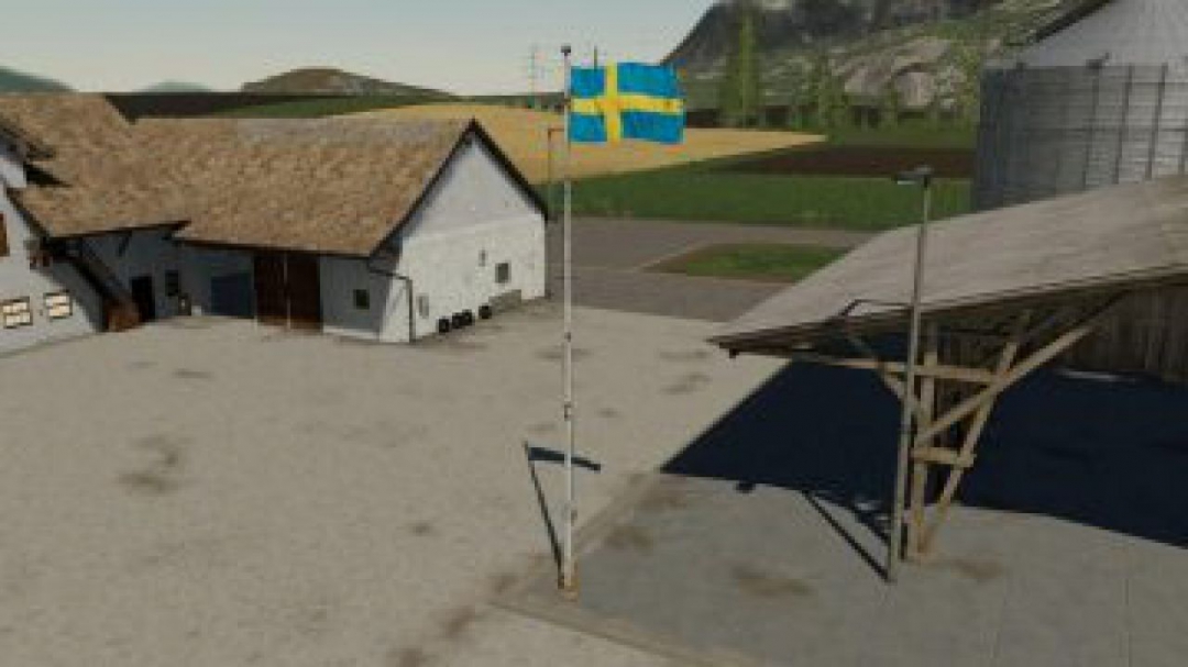 FS19 Swedish Flag Prefab (Prefab) v1.0.0.0