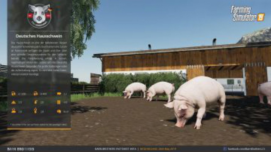 FS19 Pig Breeding / Schweinezucht Mod v1.0