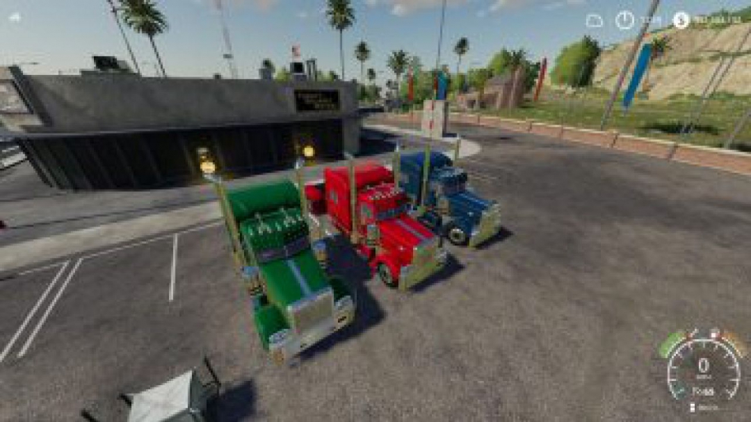 FS19 Peterbilt 379 Blue Red Green v1.0