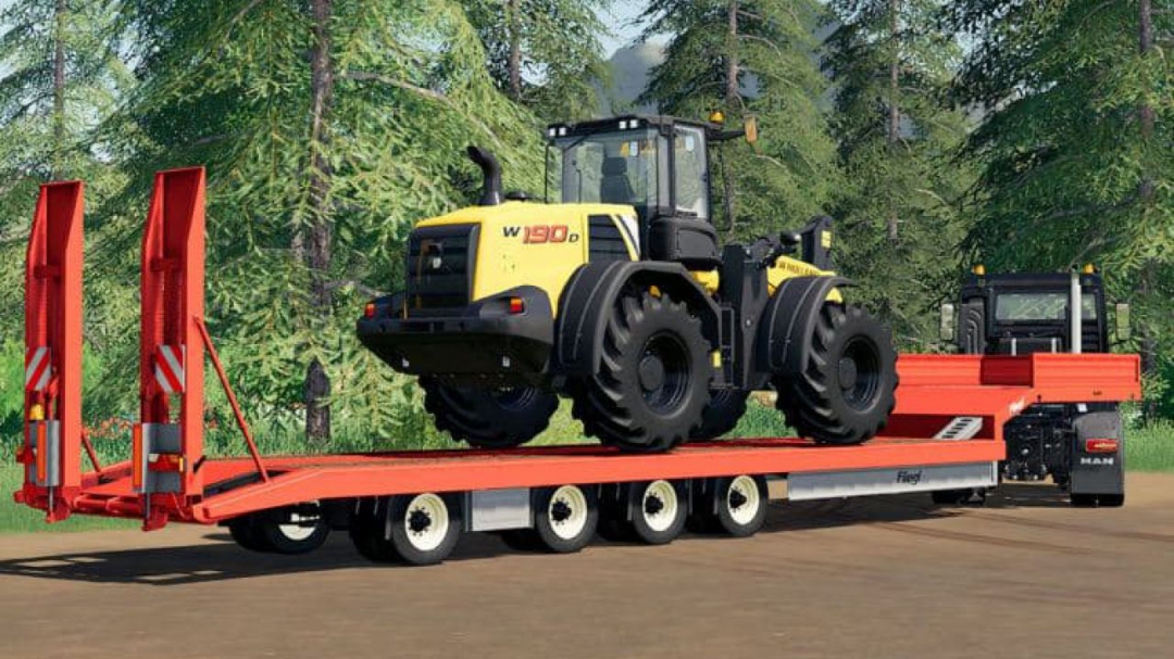 FS19 4-axle lowered fliegl semi-trailer