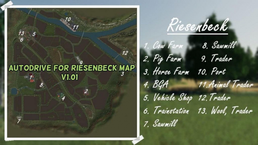 FS19 AUTODRIVE FOR RIESENBECK MAP v1.01