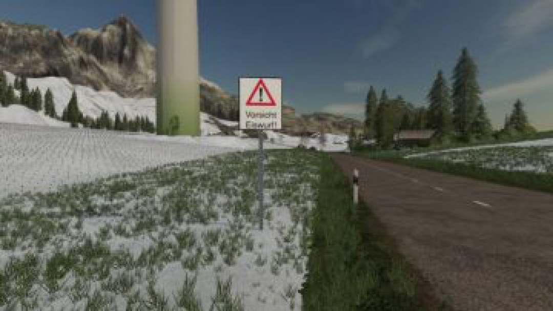 FS19 Ice throw warning sign v1.0