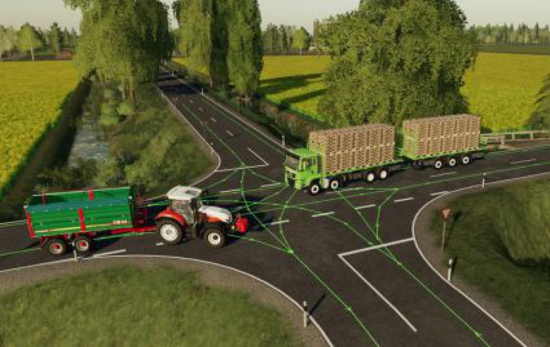 FS19 AutoDrive route network North Frisian march with trenches v2.4