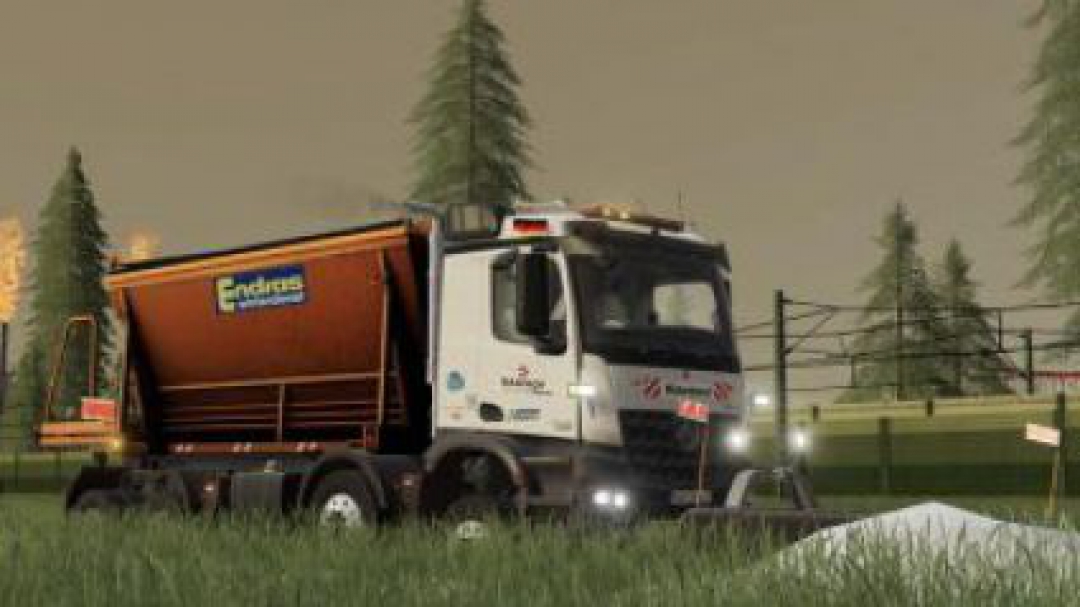 FS19 Mercedes Arocs winter service + snowfall v2.0