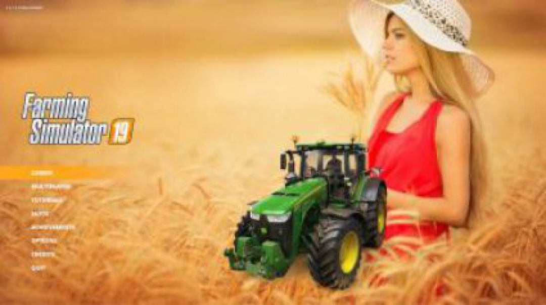 FS19 Blonde woman in wheat farm Menu Background v1.0