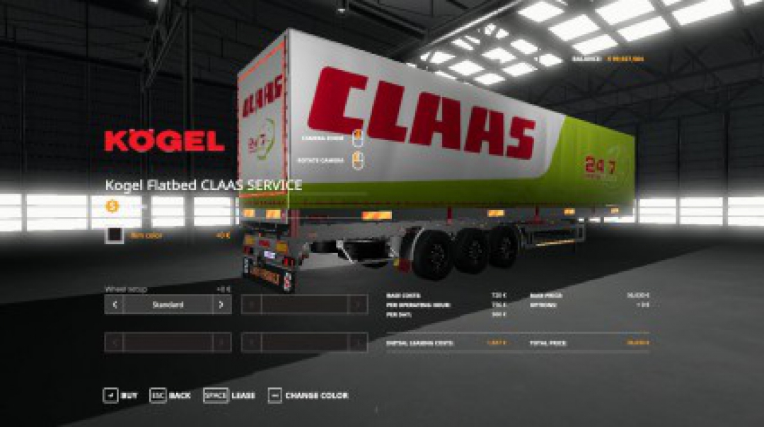 FS19 CLAAS SERVICE KOGEL AUTOLOADER TRAILER v1.0