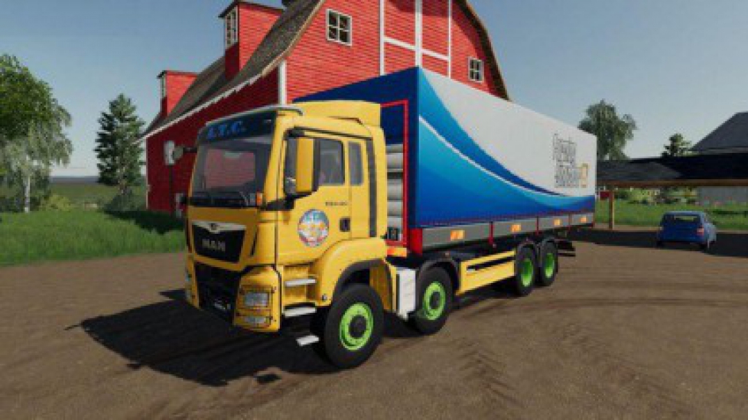 Man Tgs Trucks With Flatbed And Tarpaulin v1.1.1