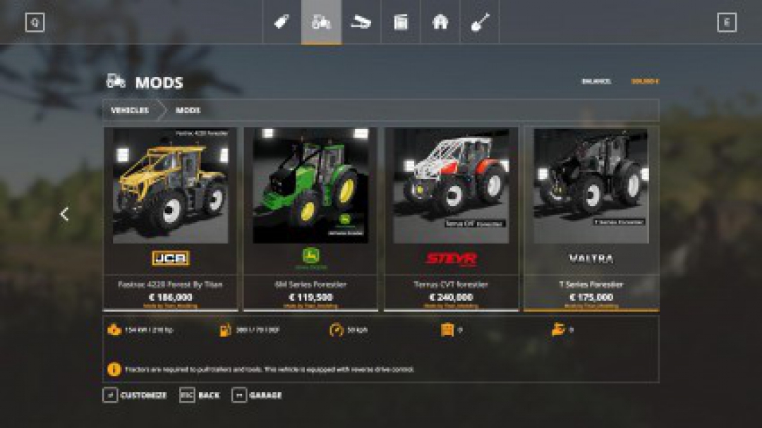 Tracteurs forestier Pack v1.0