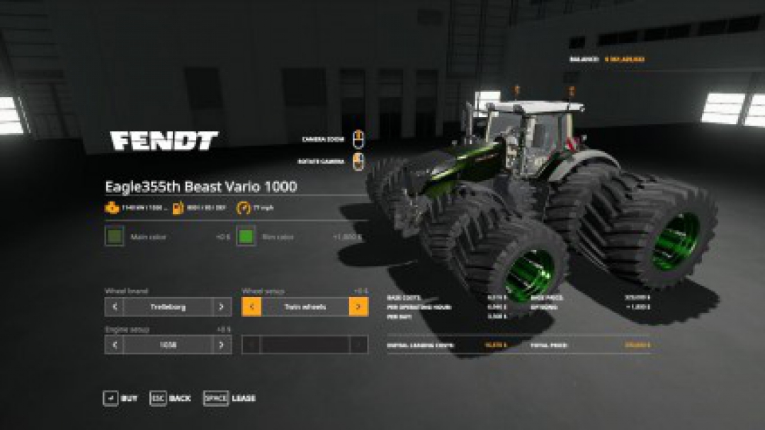 FS19 Eagle355th Beast Vario 1000 v1.0