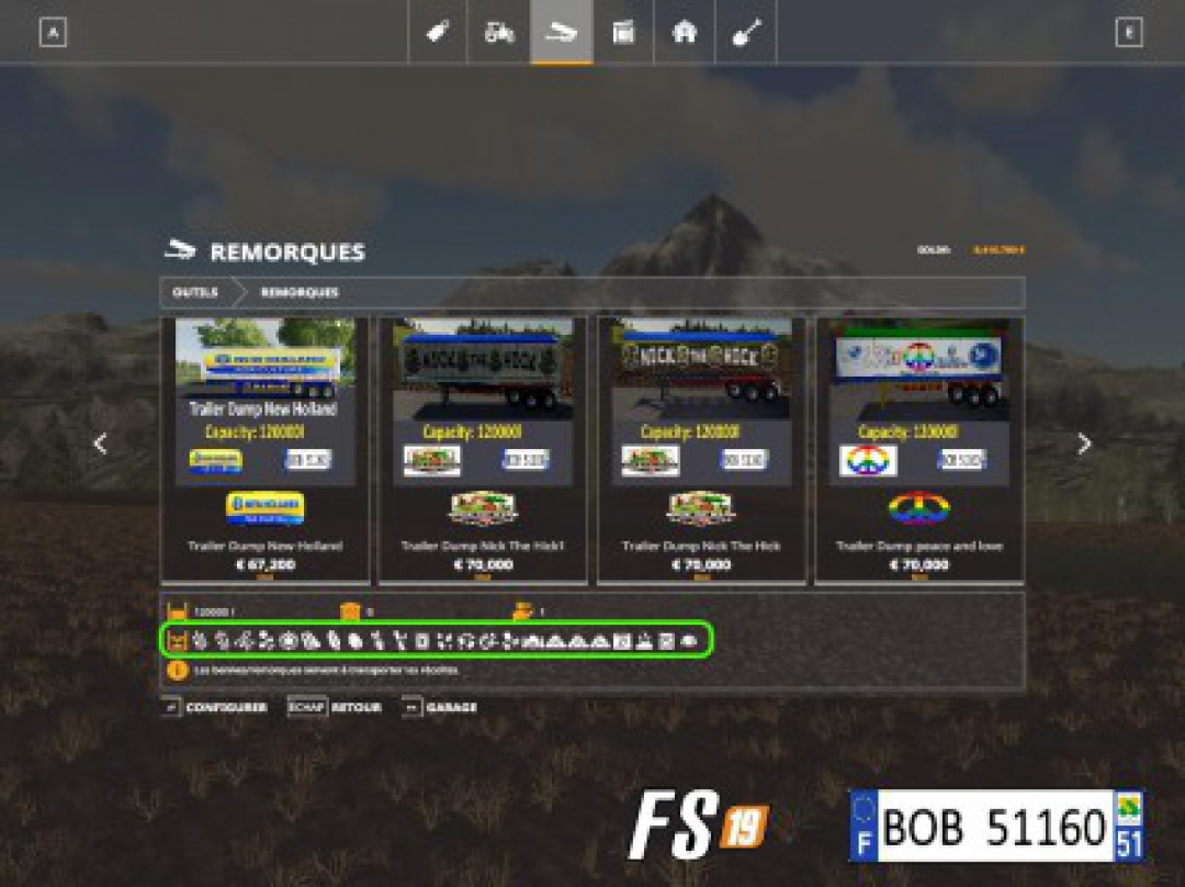 FS19 Pack2 2 Trailers Dump By BOB51160 v2.0