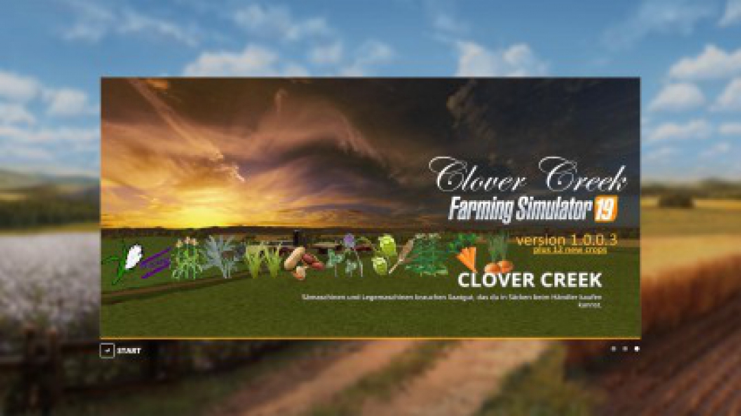 FS19 Clover Creek plus 12 crops v1.0