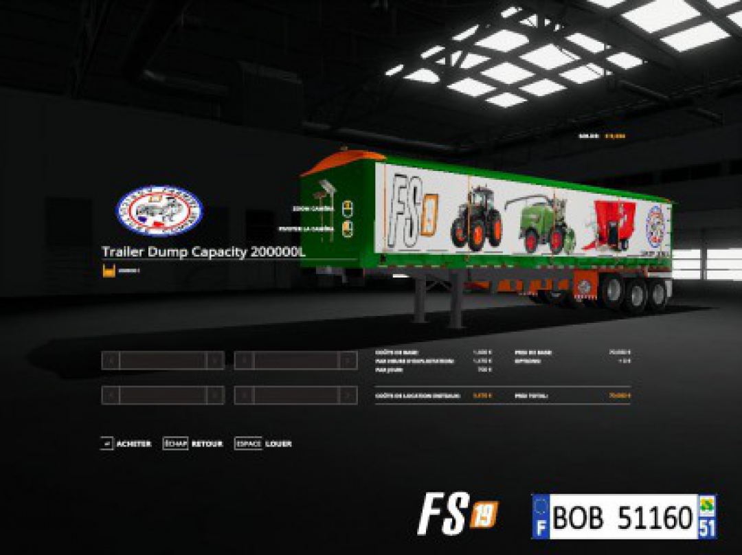 Trailer Dump Capacity 200000L By BOB51160 v1.0