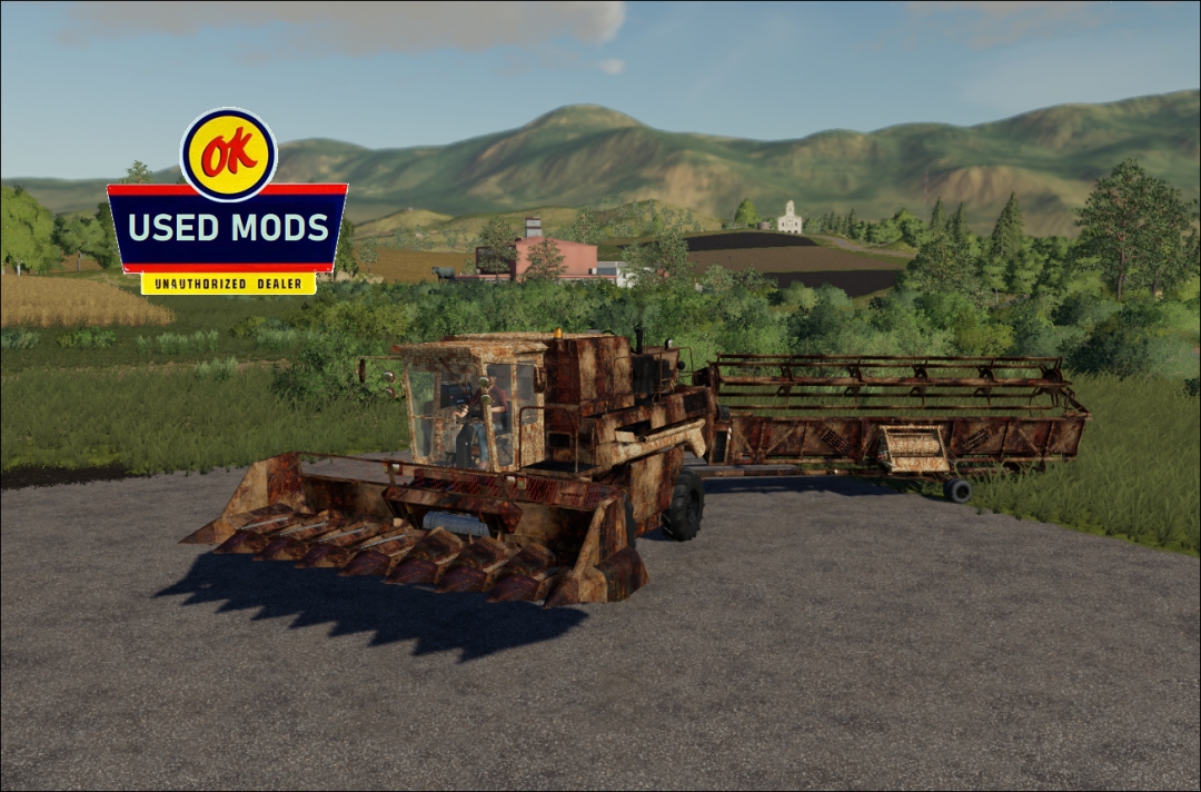 Used SK10 Potop Harvester With Headers and Trailer Rusty V1.0 - By: OKUSEDMODS