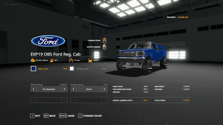 fs19-mods,  EXP19 OBS single cab edit.