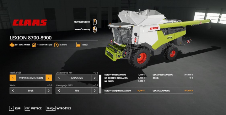 Claas Lexion 8700-8900 v1.0 category: Combines