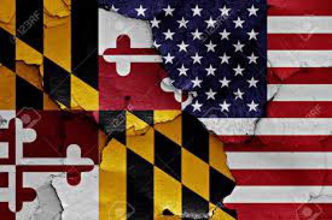 USA Flag above Maryland