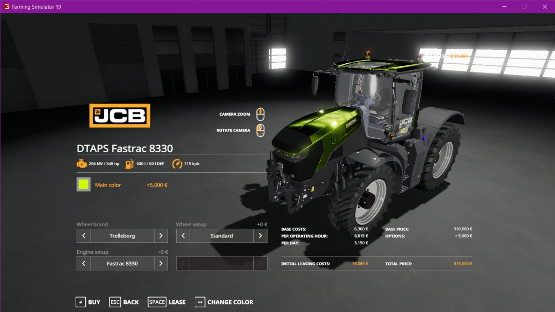 DTAP GAMING Colorful JCB Fastrac 8330