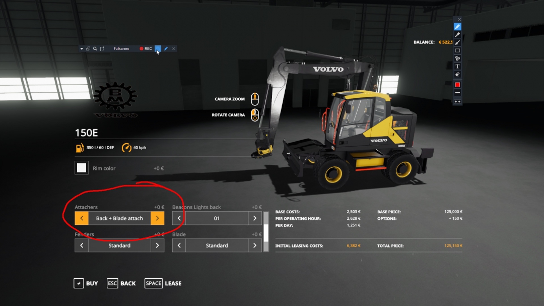 Volvo EWR-150E Implement Fix