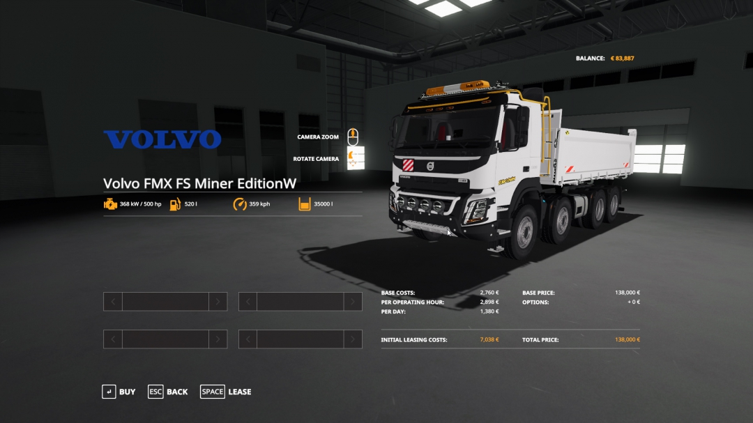 Volvo FMX 8x4 FS Miner's White Editon