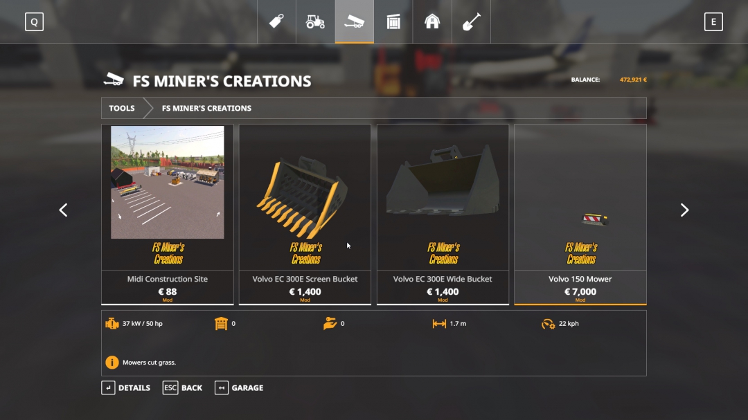 Volvo EC-300 Pack Unzip