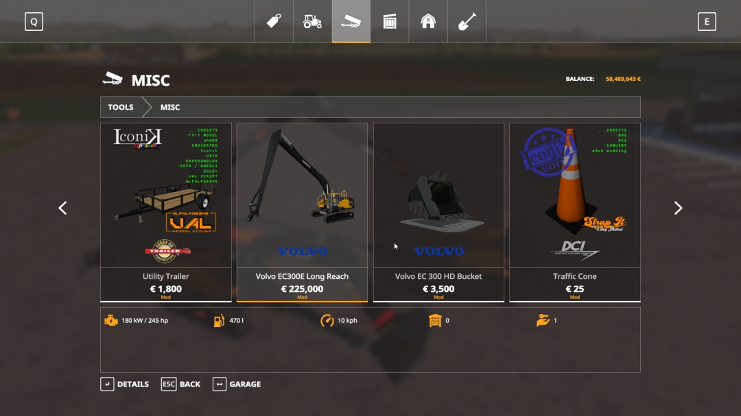 Volvo EC-300 Pack Unzip