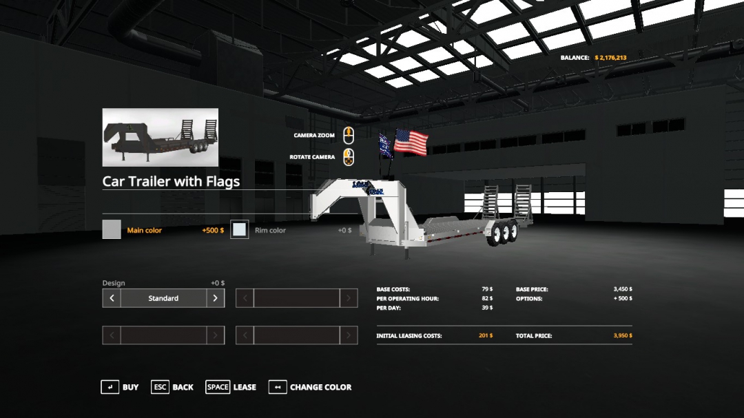 LoadTrail TriAxl With Flags