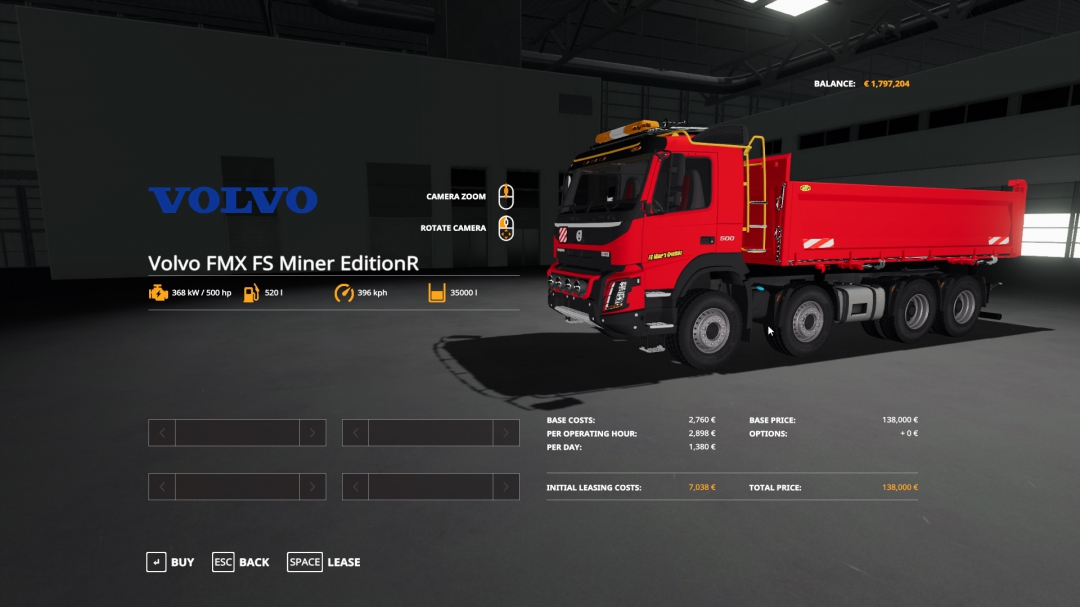 Volvo FMX 8x4 FS Miner's Red Editon