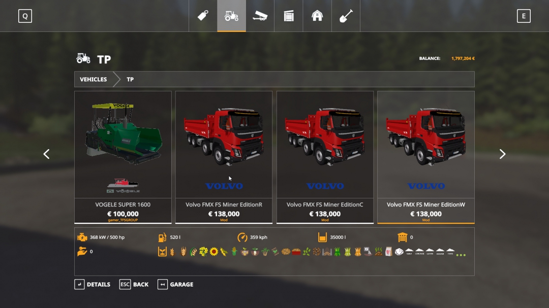 Volvo FMX 8x4 FS Miner's Red Editon