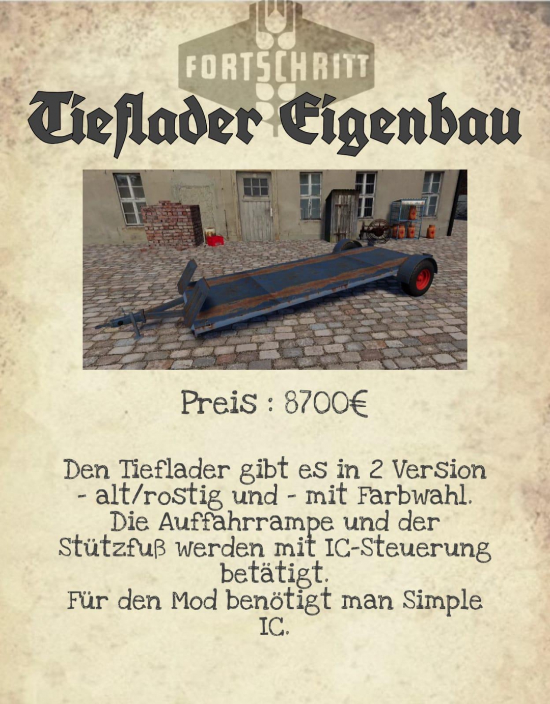 Fortschritt Tieflader Eigenbau v1.0