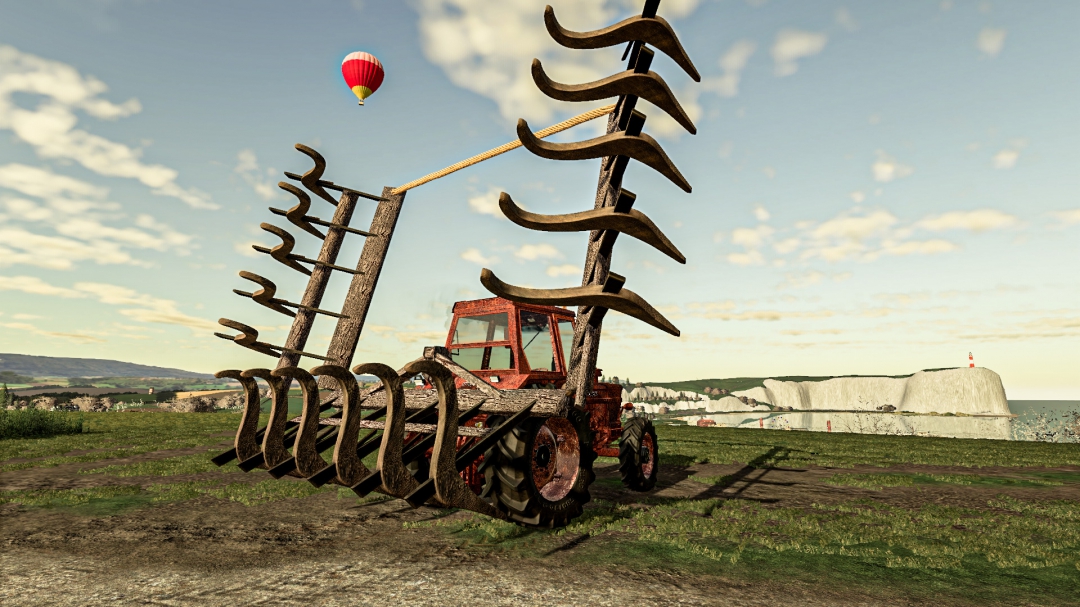 Rusty Tractor With Old Plow