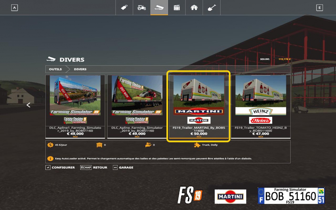 FS19 Trailer MARTINI By BOB51160 v1.0.0.0