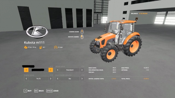 Tractors Kubota M5111 Edit v1.0.0.0