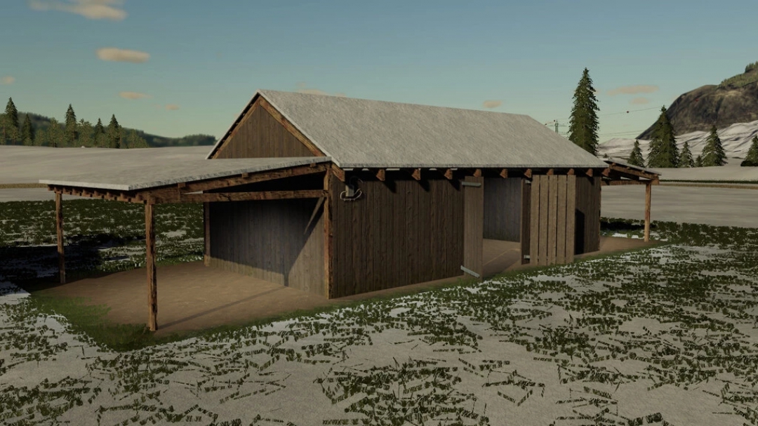 Old Wooden Barn With Shed v1.0.0.0