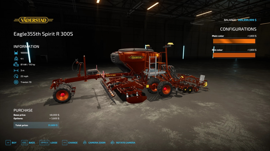 FS22 Eagle355th Vaderstad SpiritR300S v1.0.0.0