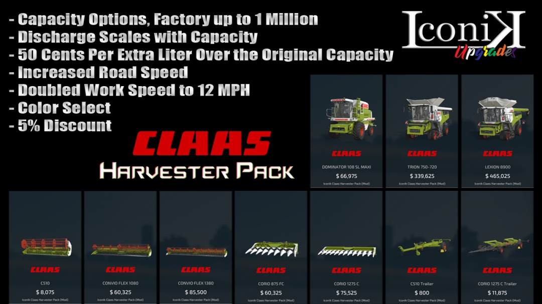 Iconik Claas Harvester Pack