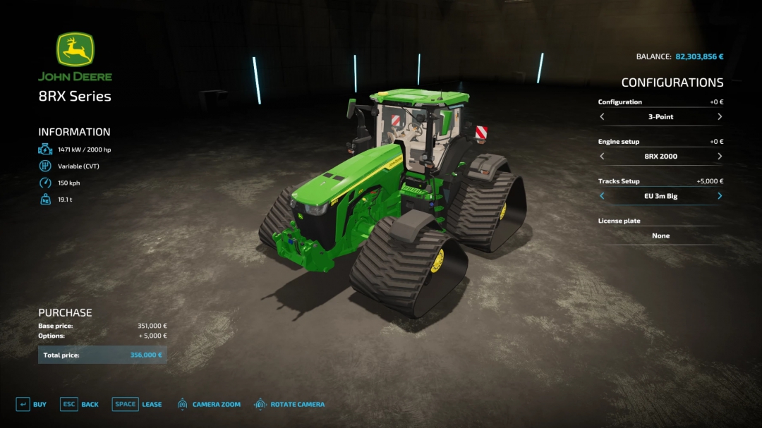 John Deere 8RX TURBO+BIG CRAWLERS V1.0.0.0